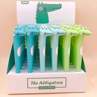 1pcs soft silica pen kawaii crocodile 0 5 mm black ink writing gel pens for kids gifts student stationery office supplies
