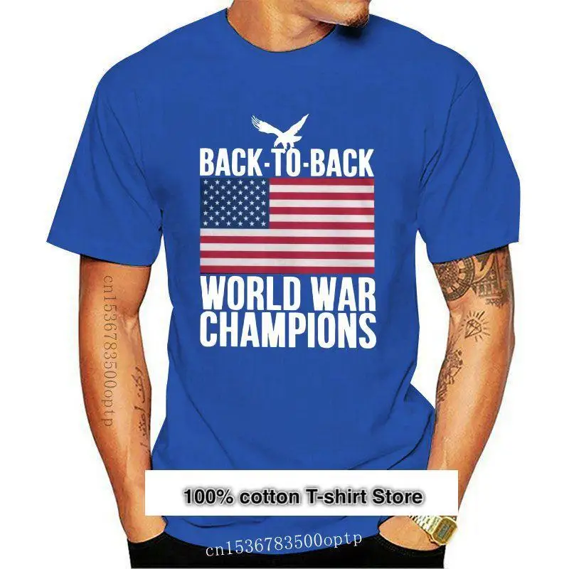 

Camiseta desgastada para hombre, Camisa de algodón con cuello redondo, bandera estadounidense, águila, Champs, novedad