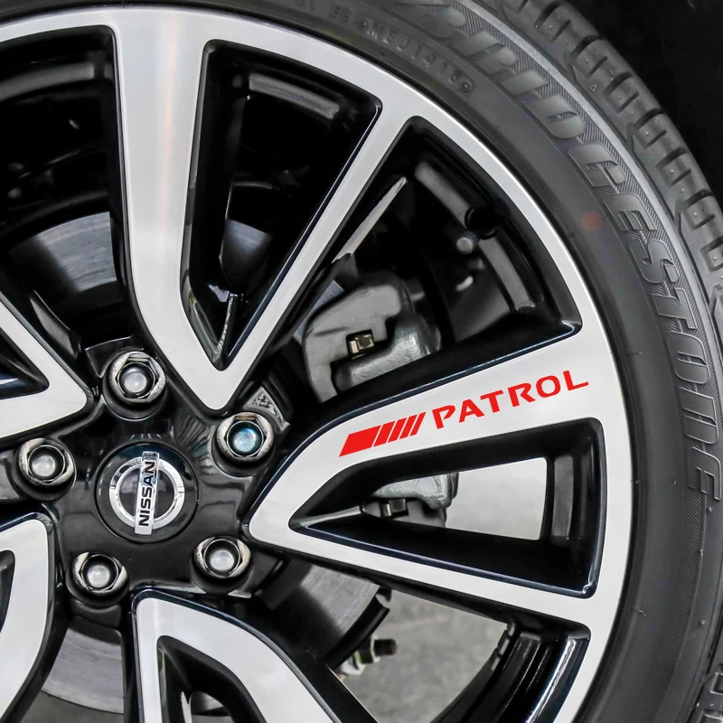 Auto Rims Wheel Hub Stickers for Nissan Patrol Y60 Y61 Y62 car reflective stickers Car Accessories |