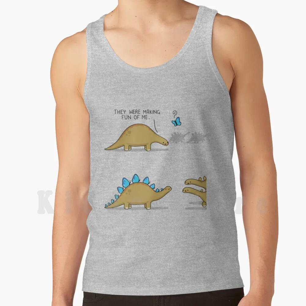 

Supportive Friends tank tops vest 100% Cotton Dinosaur Cute Friendship Stegosaurus