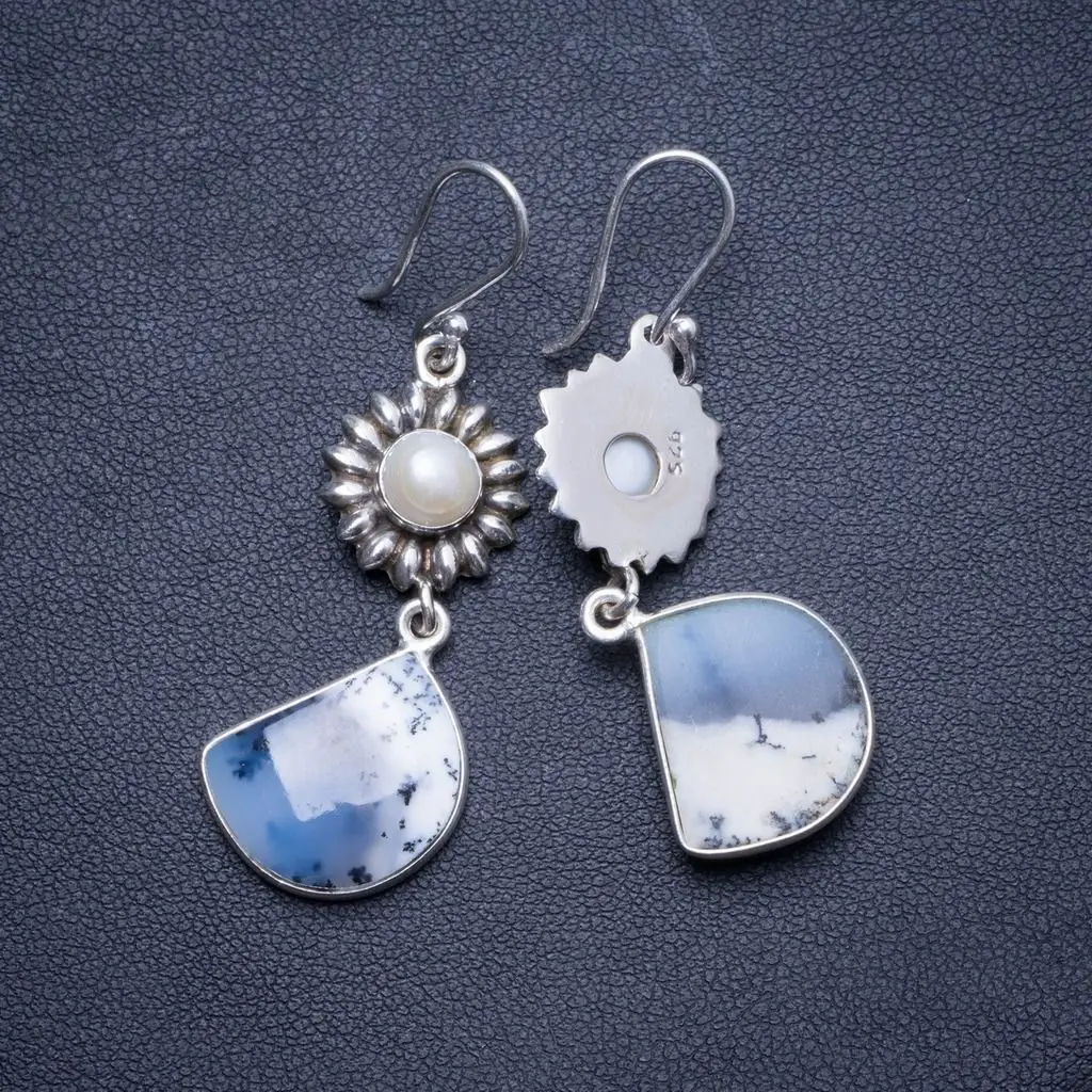 Оригинальные Серебряные серьги ручной работы с натуральной искусственной и