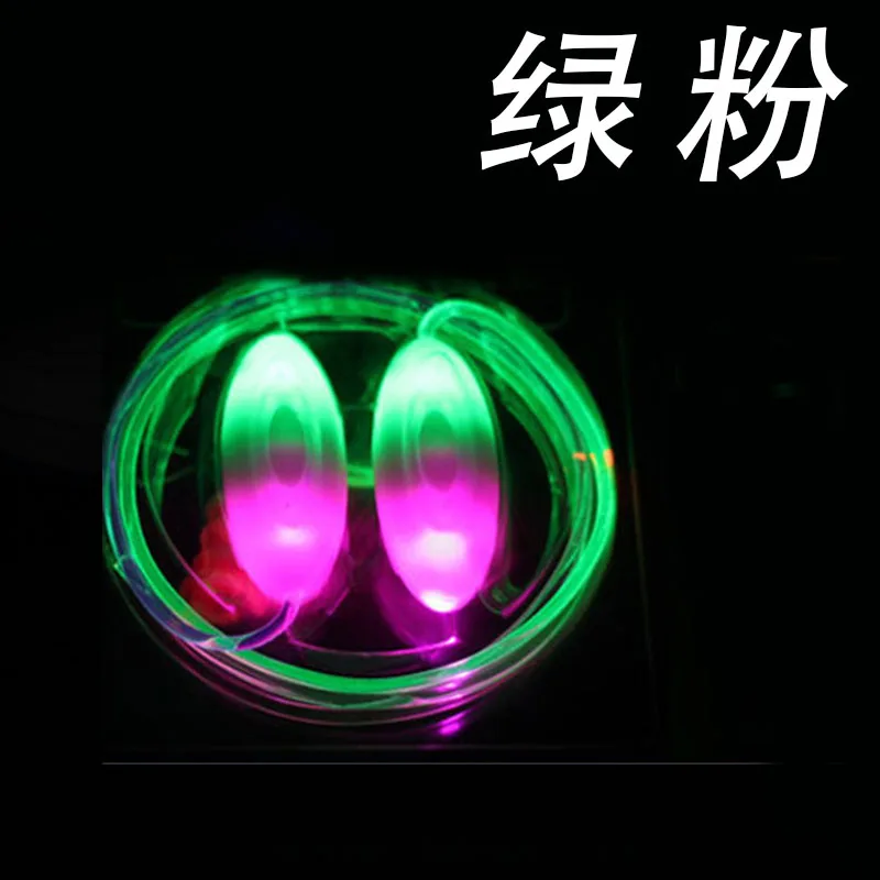 1 шт. разноцветная неоновая обувь с LED подсветкой, обувь на шнурках, светящиеся шнурки, аксессуары, вечерние принадлежности - Цвет: Green Pink