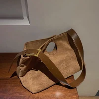 large capacity crossbody bags for women nubuck pu leather tote bag vintage wide strap shoulder bag luxury designer handbags sac