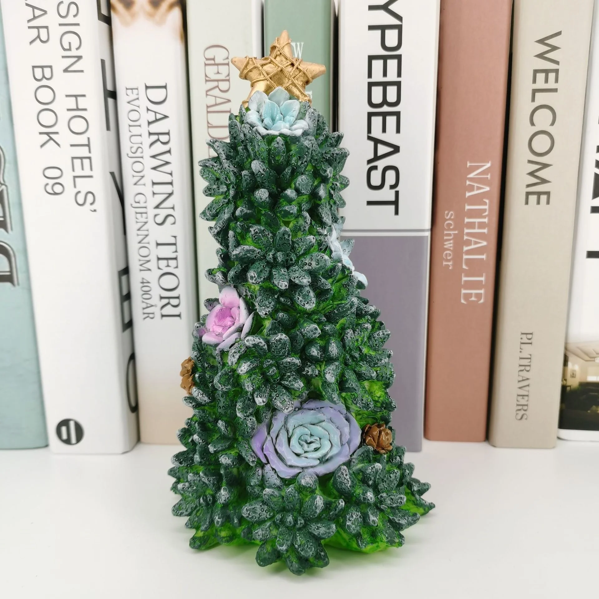 &Aacute;rbol de Navidad suculento, decoraci&oacute;n Artificial de Navidad, 2022 de resina, decoraci&oacute;n del hogar de A&ntilde;o Nuevo, adornos navide&ntilde;os-2