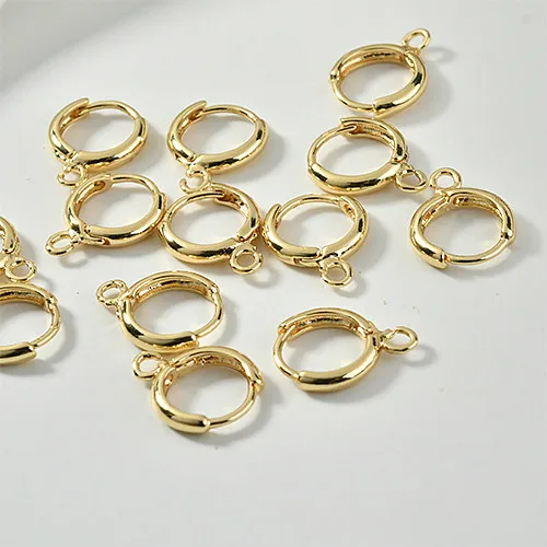 Медное покрытие 18K Золото Цвет поддерживает цвет уха кольцо серьги круглые