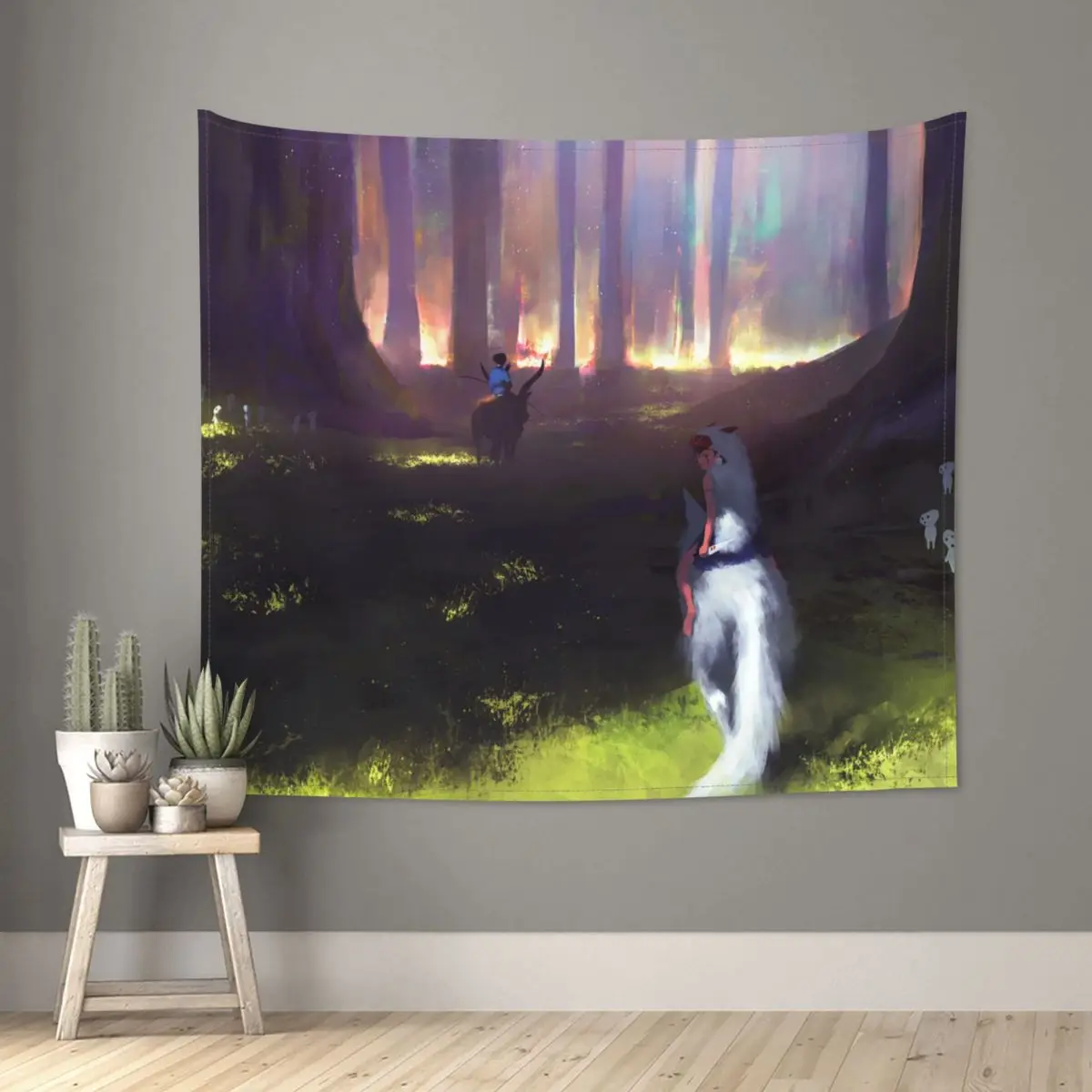 Принцесса Mononoke Hime аниме гобелен настенный принт из полиэстера гобелены INS одеяло