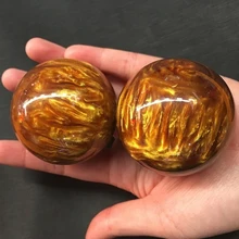 1 Pair Genuine Golden Black Coral Sea Willow Cure The Handball Ball 50MM