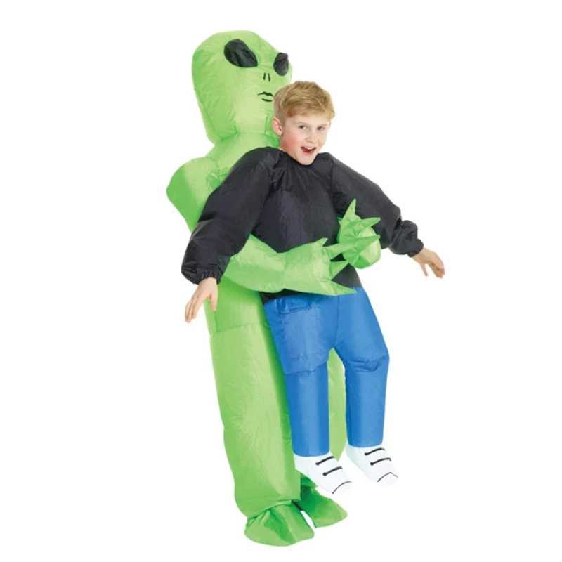 Новый надувной костюм зеленый инопланетянин для взрослых и детей Забавный