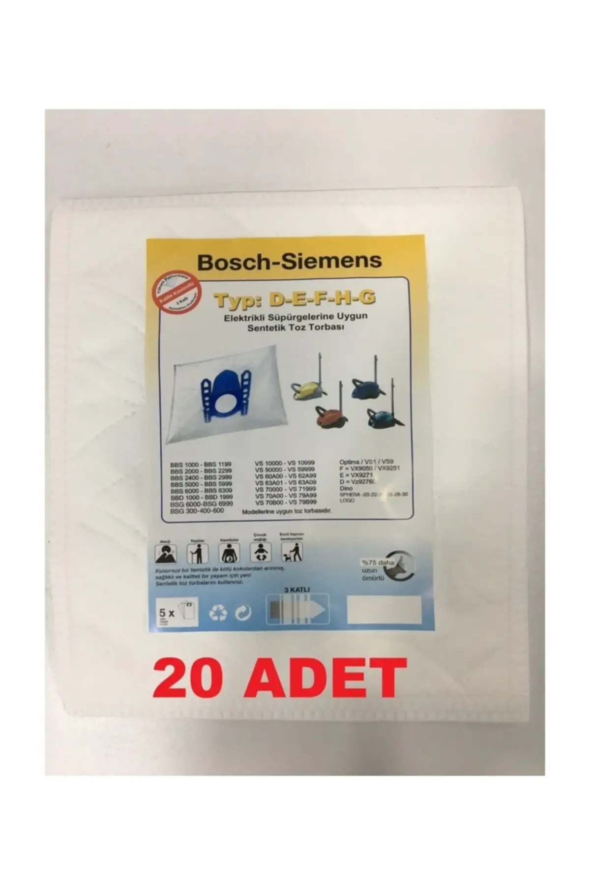 

MHK Parts Bosch Gl-30 Vacuum Cleaner Dust Bag (20 Pcs)