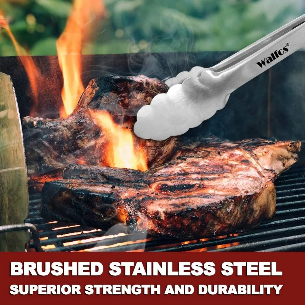 Walfos щипцы для барбекю и гриля сервировки салата пищевые из нержавеющей стали