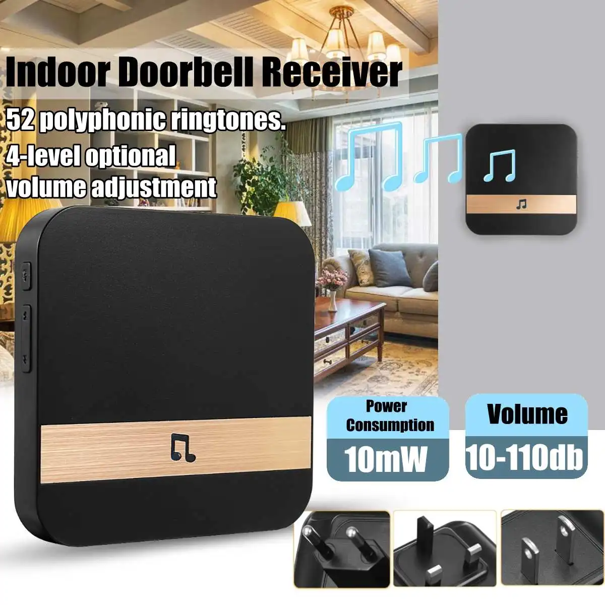 

Home Welcome Doorbell Intelligent Plug-in Chime Visual Doorbell with WiFi Wireless Doorbell App Voice Tips Visitors Waterproof
