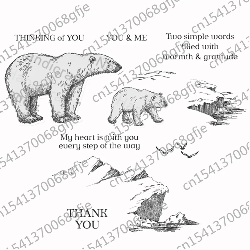 

New Arrival 2021 Cutting Dies and Clear Stamps Scrapbooking For Paper Making Polar Bear Embossing Frame Card Die Cut Set