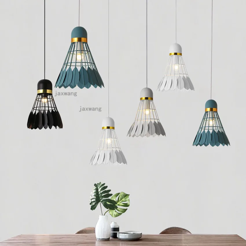 Скандинавская светодиодная креативная Люстра для бадминтона железный