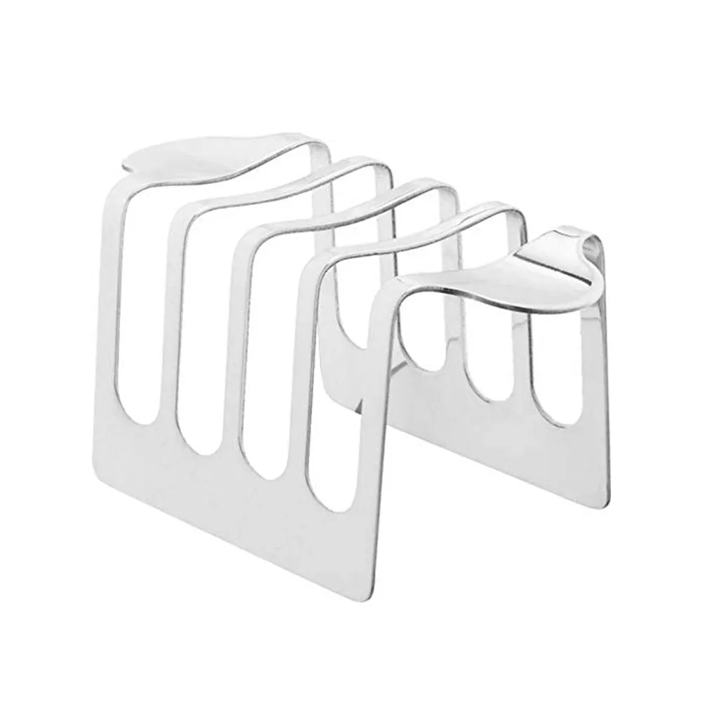 

Toast Holder Easy Clean Stainless Steel Breakfast Restaurant Bread Rack Home 4 Slices Dining Hotel Cookware For Baking Durable
