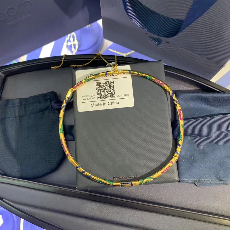 Модный шарм из стерлингового серебра копия 1:1 Реплика красочный этнический чокер