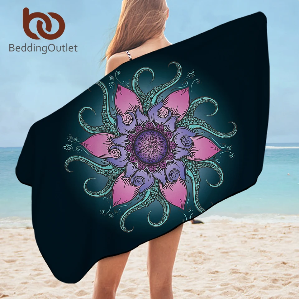 BeddingOutlet банное полотенце в виде осьминога пляжное из микрофибры для взрослых