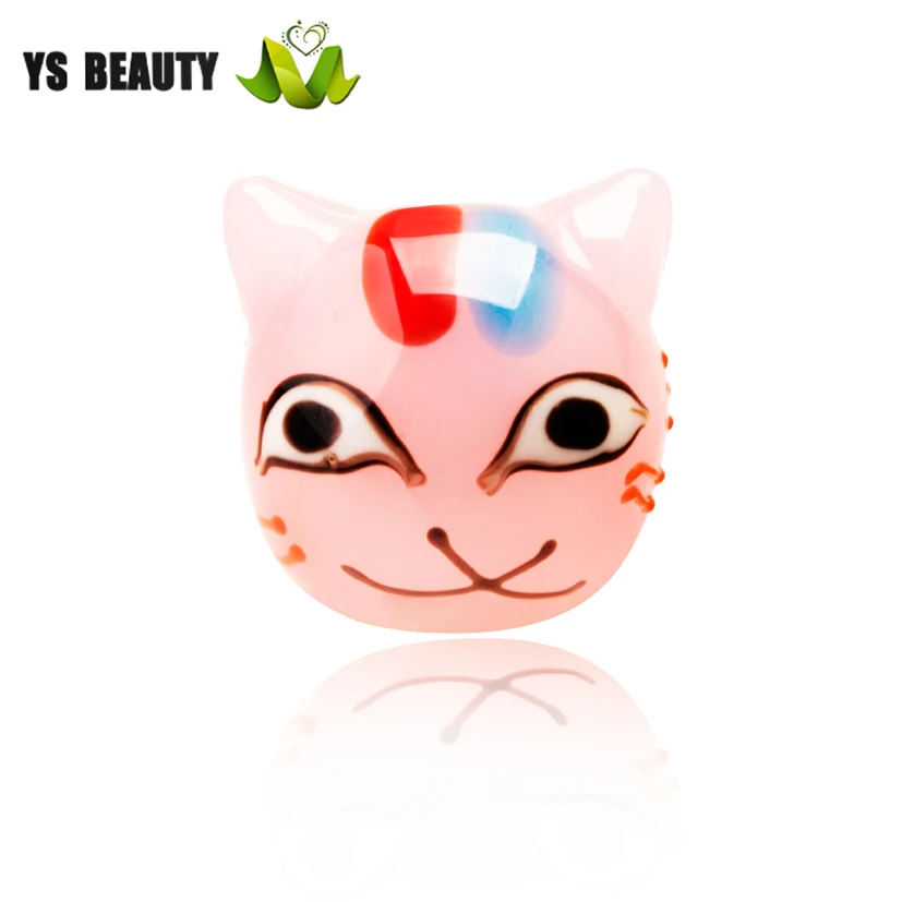 Стеклянные бусины в виде розового кота японские Мультяшные стеклянные для