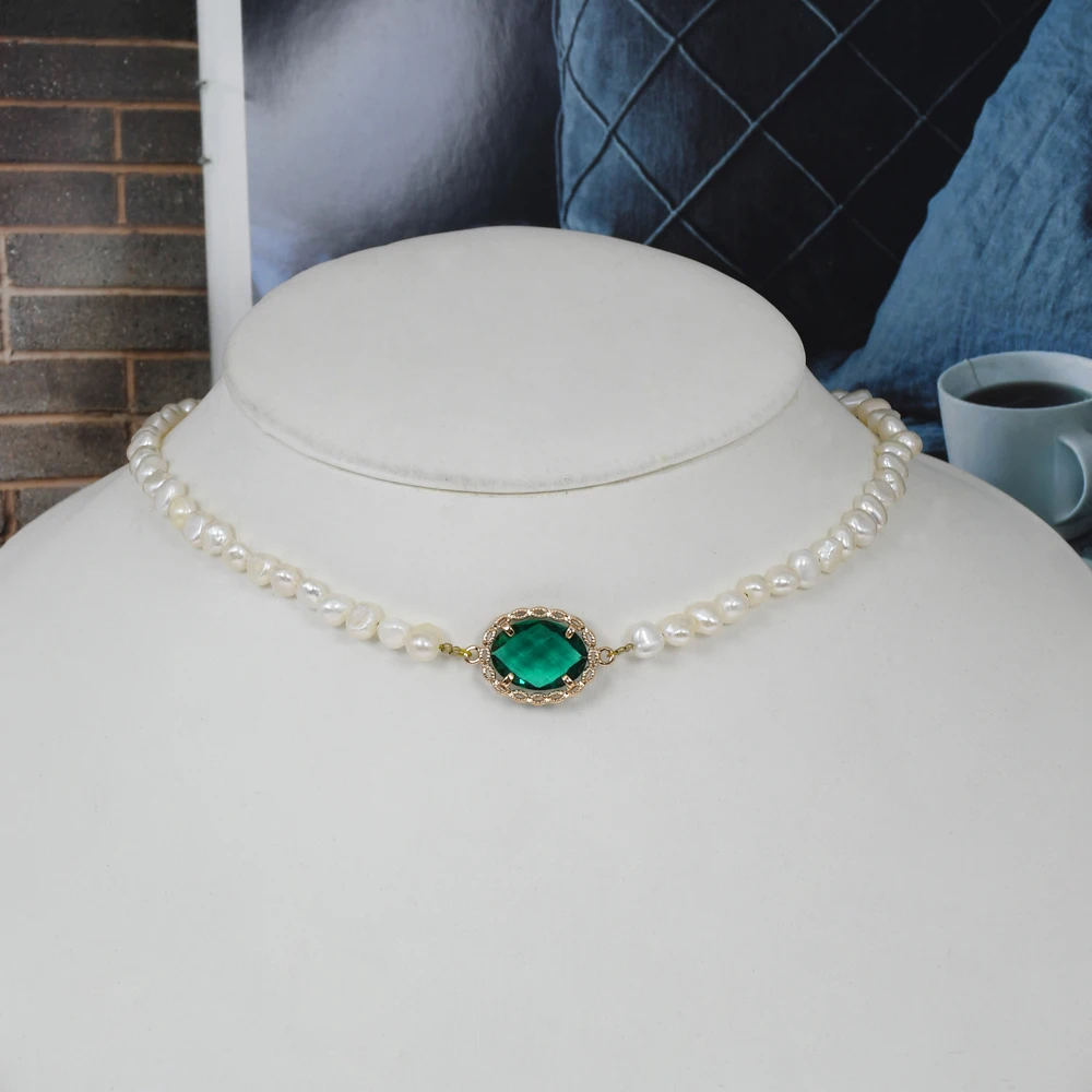 Оригинальное простое нежное ожерелье KBJW чокер Очаровательное с камнем