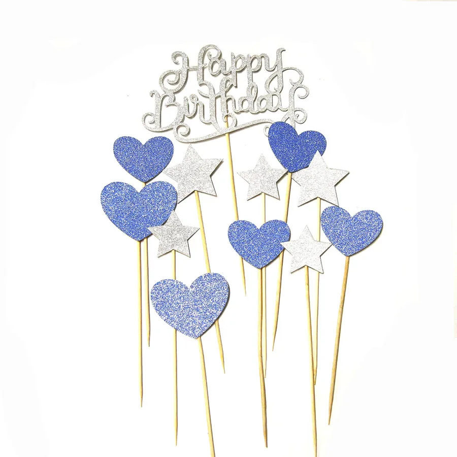 С днем первого дня рождения украшения торта Топпер золотые для кексов День