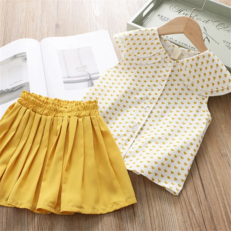Bear Leader/комплект одежды для девочек коллекция года; брендовая одежда для маленьких девочек комплекты одежды для детей футболка без рукавов+ клетчатые шорты; комплект из 2 предметов - Цвет: AH026 yellow