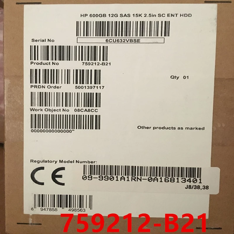 

Original New HDD For HP G8 G9 600GB 2.5" SAS 12 Gb/S 64MB 15000RPM For Internal HDD For Server HDD For 759212-B21 759548-001