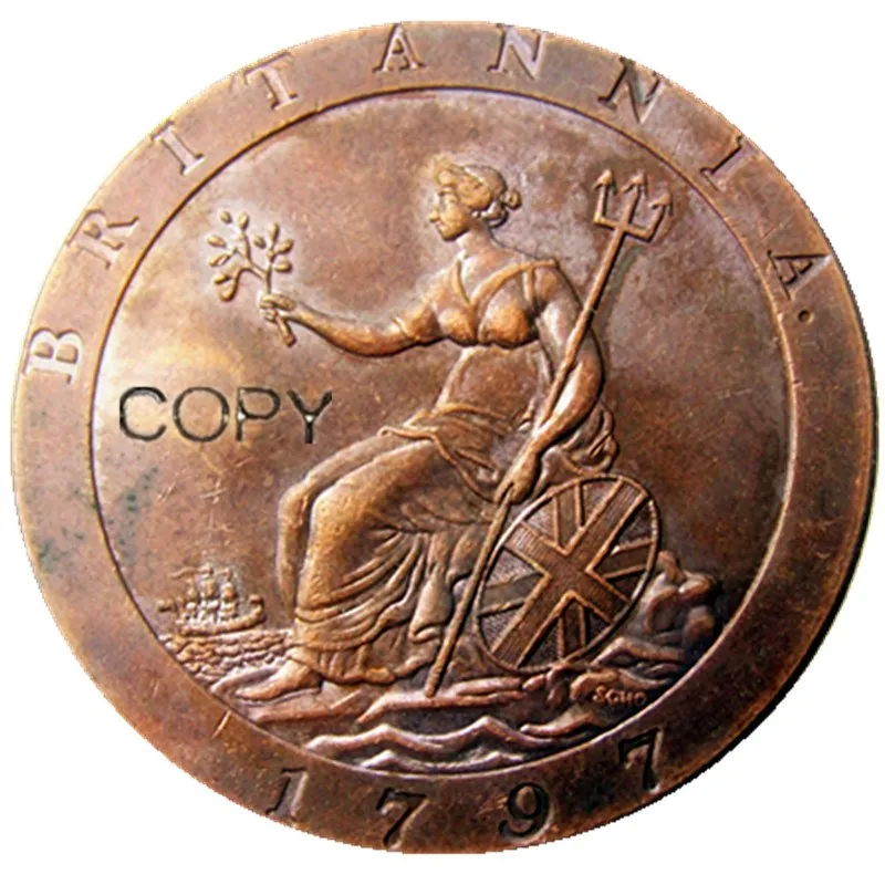 Uk 1 Penny George III 1797 монет|penny round|penny metalpenny red |