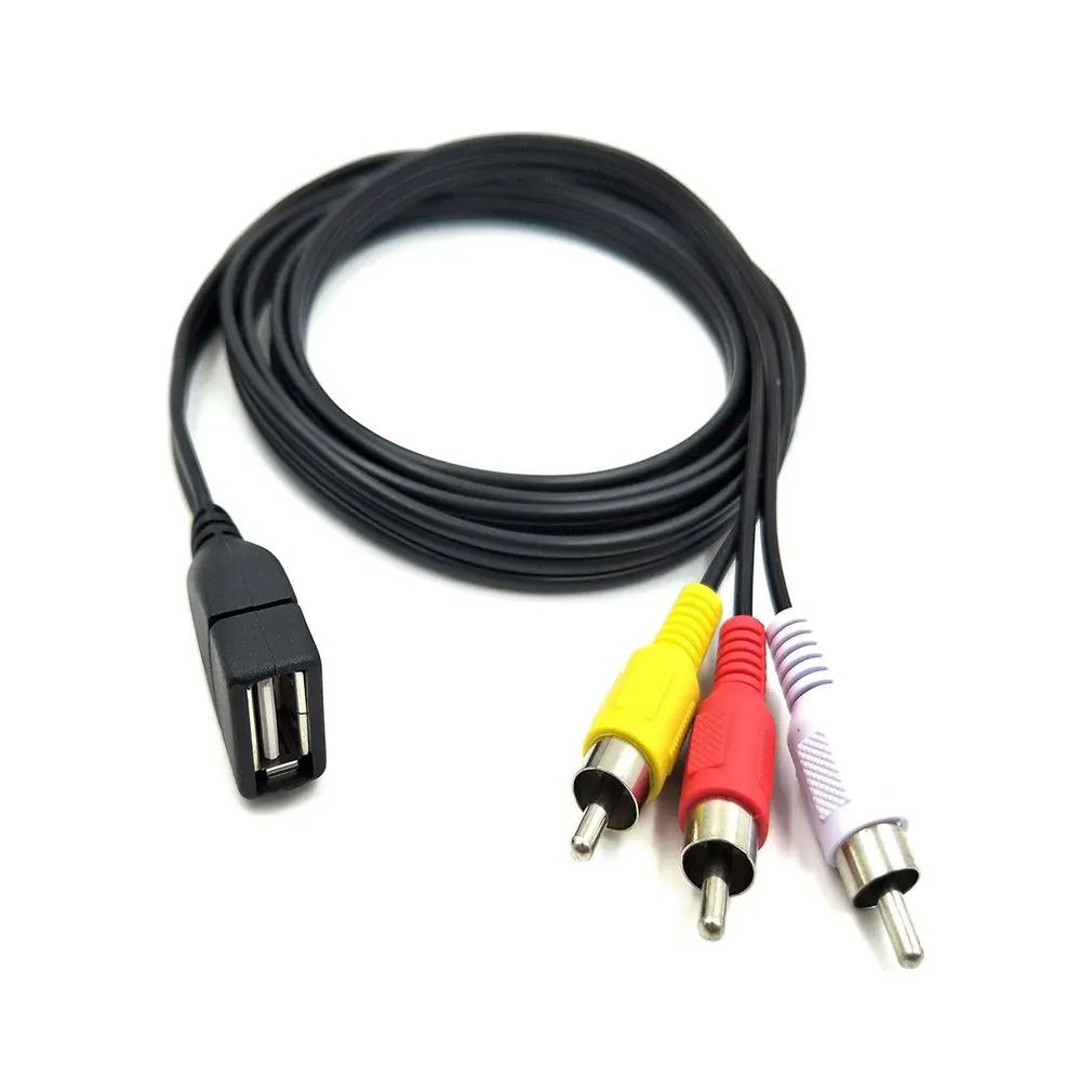 Duttek Видео A/V практичный адаптер для видеокамеры USB 2 0 Female to 3 RCA Male 5 футов/1 м аудио