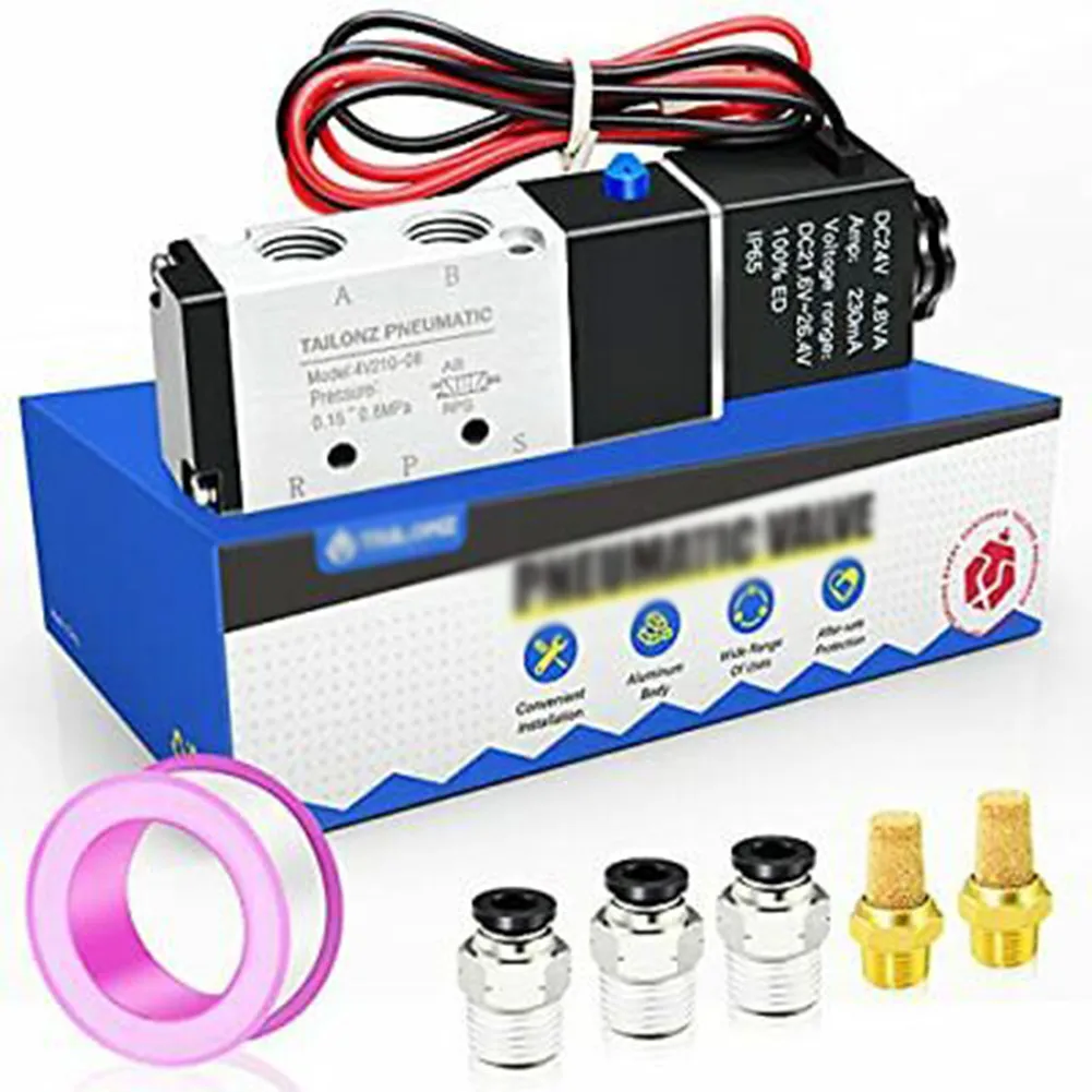 

1 * Tape Solenoid Valve 1/4\\\"NPT 24V 3 * PC6-022 * Pneumatic Muffler SL-01 3 Pcs PC6-02