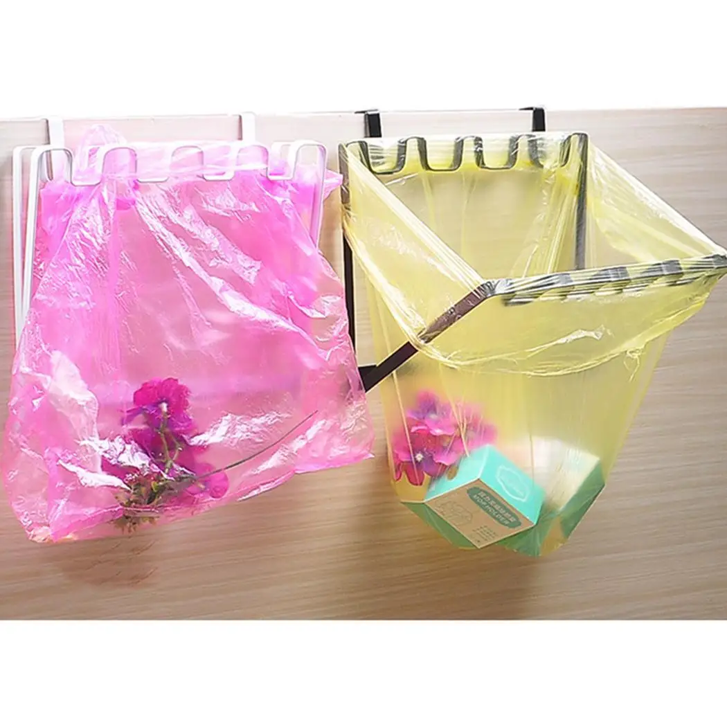 Дверь-назад складной мешок для мусора кронштейн кухня черный белый мусорный