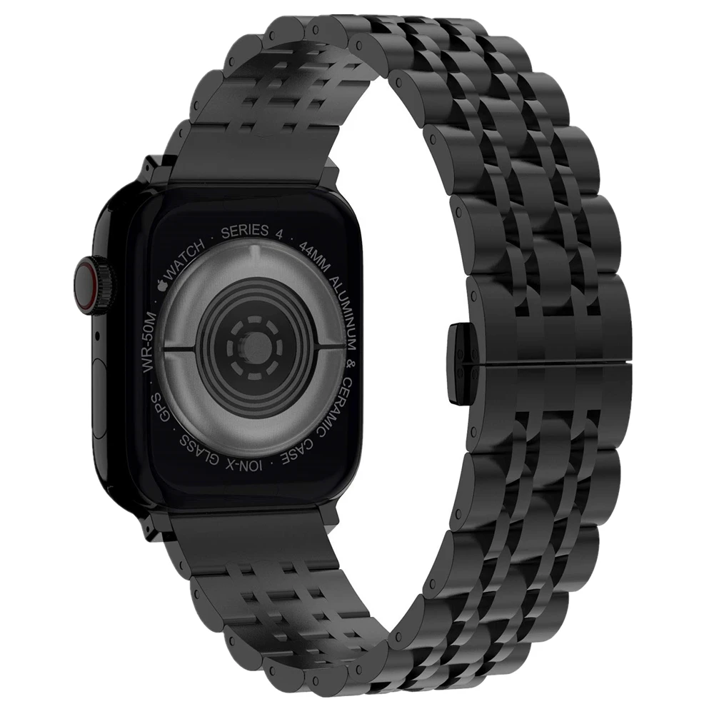 Ремешок из нержавеющей стали для apple watch series 5 4 44 мм 40 деловой браслет iwatch 38 42