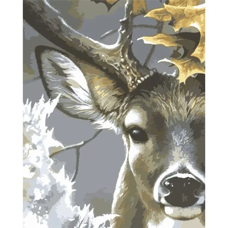 

GATYZTORY Animal DIY Painting By Number Deer Animal Drawing Canvas Acrylic Handpainted Wall Art Pictures By Number Gift Home Dec