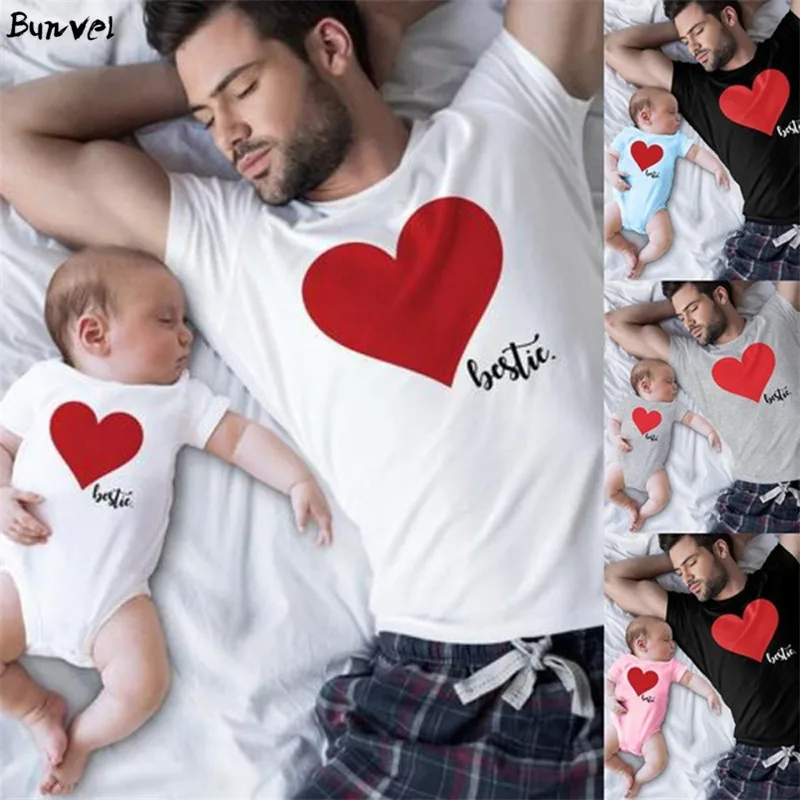 Одинаковые Семейные наряды bunvel футболка Одежда для новорожденных мальчиков и