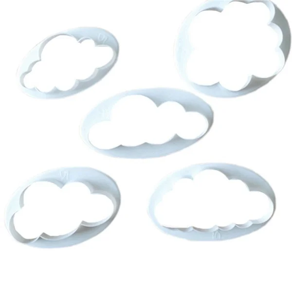 

5Pcs/set Fondant Cutter Cloud Plastic Cake cookie buscuit Cutter Fondant Mold Fondant Cake Decorating Tools Sugar craft
