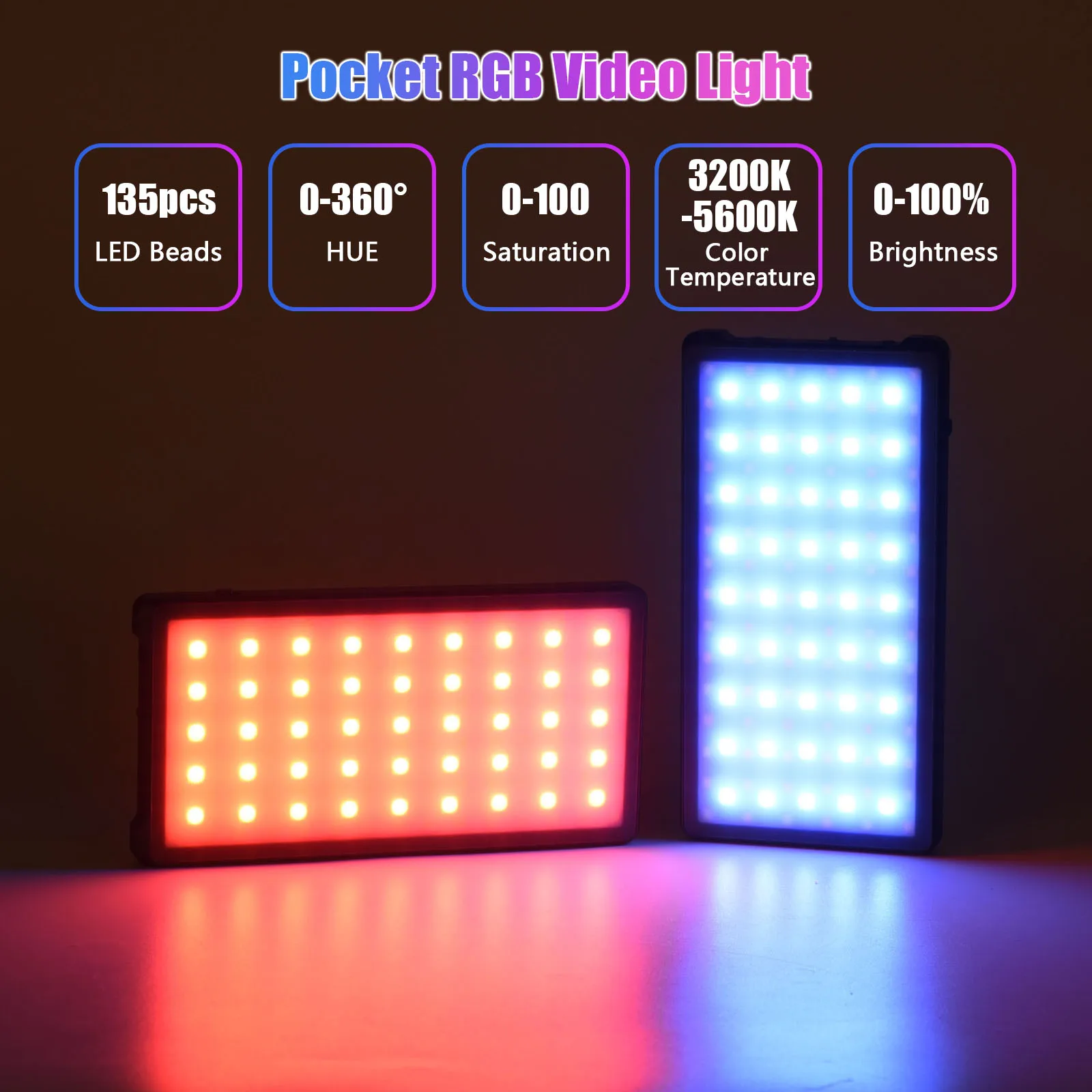 YONGNUO YN135 Pocket RGB Video LED Light Photography Lamp 3200-5600K OLED Screen Cold Shoe YN135 RGB Camera lamp Lighting Lamp enlarge