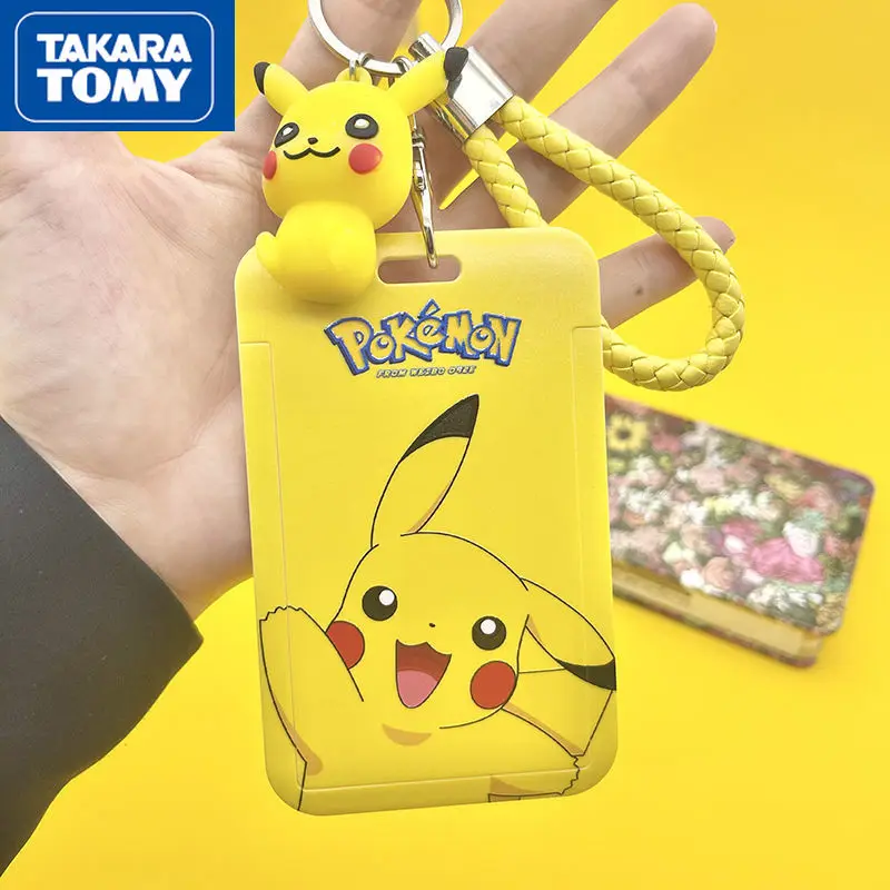 

Брелок TAKARA TOMY Pikachu с рисунком, длинный шнурок, рисовая карта, контроль доступа, защитный чехол