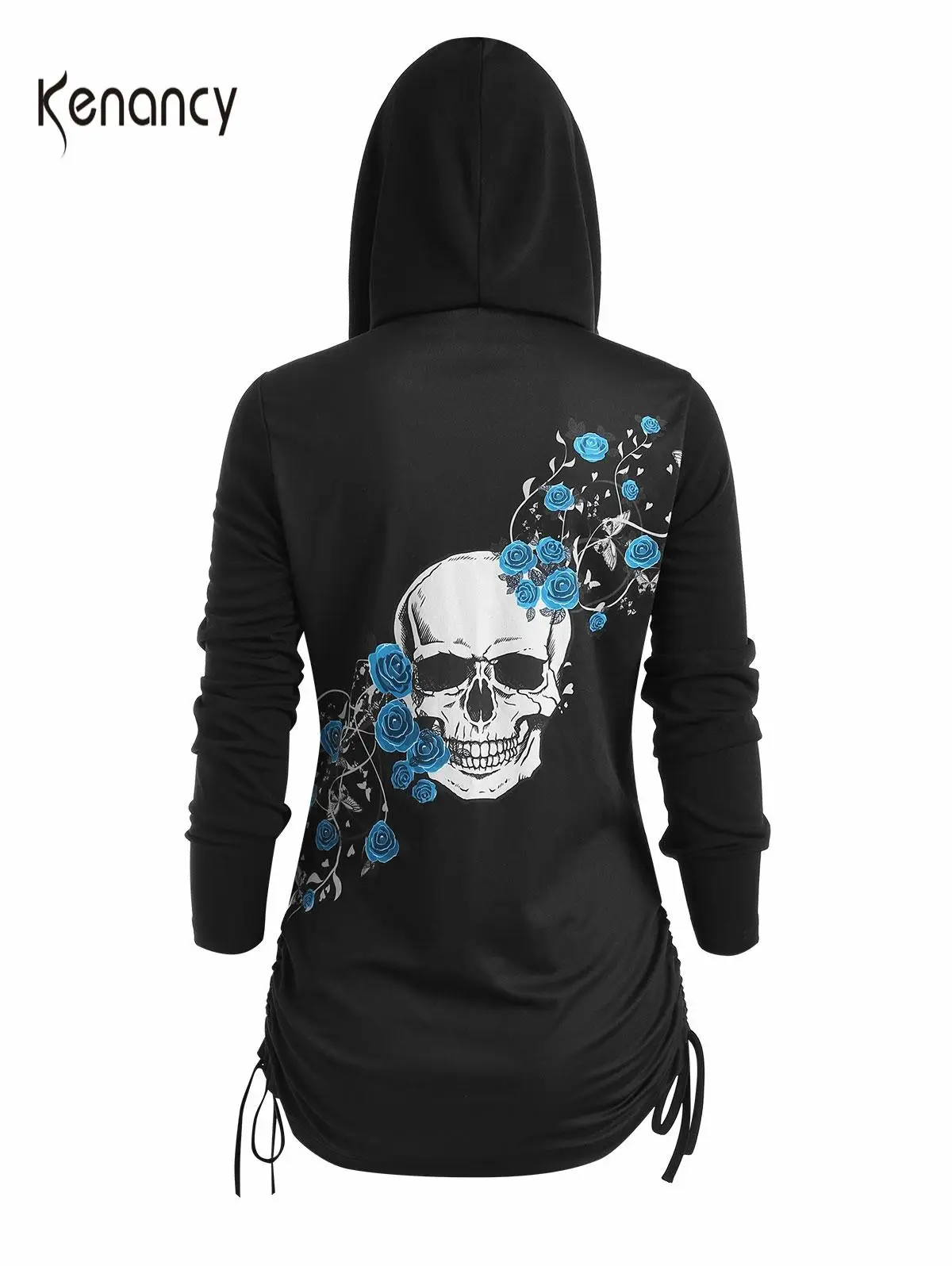 Kenancy Женская Весенняя Повседневная Толстовка с принтом в виде черепа