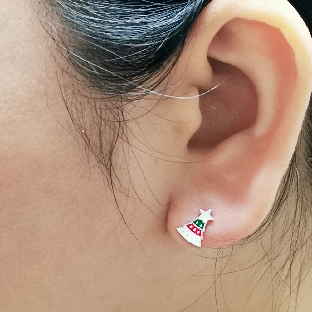 Рождественский подарок новые милые красочные эмалевые рождественские серьги