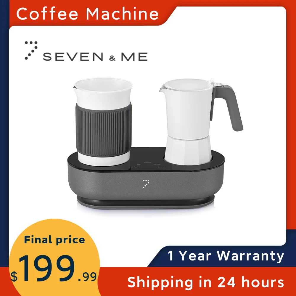 

SEVEN&ME 5 in 1 Espresso Coffee Machine With Milk Frother SEVEN&ME Semi Automatc Electric Cappuccino Coffee Powder Maker