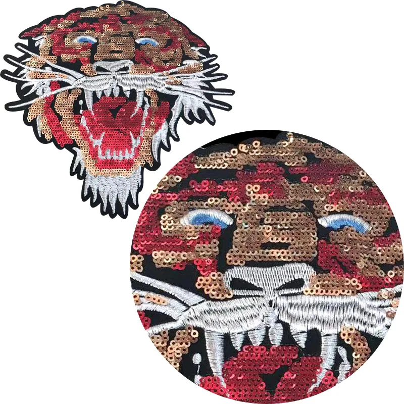 1 шт. Красивые трусы-плавки с изображением морды тигра вышивка аппликация