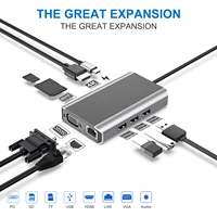 type c hub usb c hub 3 0 to hdmi compatible rj45 sd reader 9 in 1 pd charging for macbook pro dock station splitter hub network