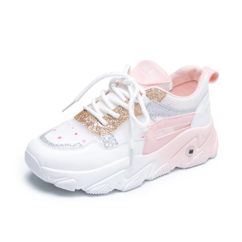 Кроссовки женские на платформе повседневная сетчатая обувь шнуровке