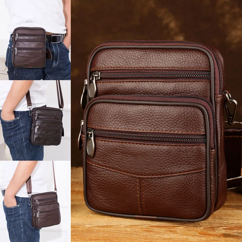 

Men Shoulder Crossbody Bag Zipper Vintage Briefcase Durable For Mobile Phone Business Best Sale-WT