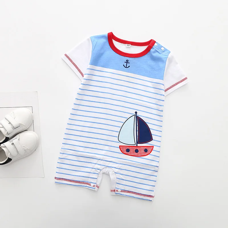 2018 новые детские комбинезоны новорожденный младенец джинсовый принт летняя