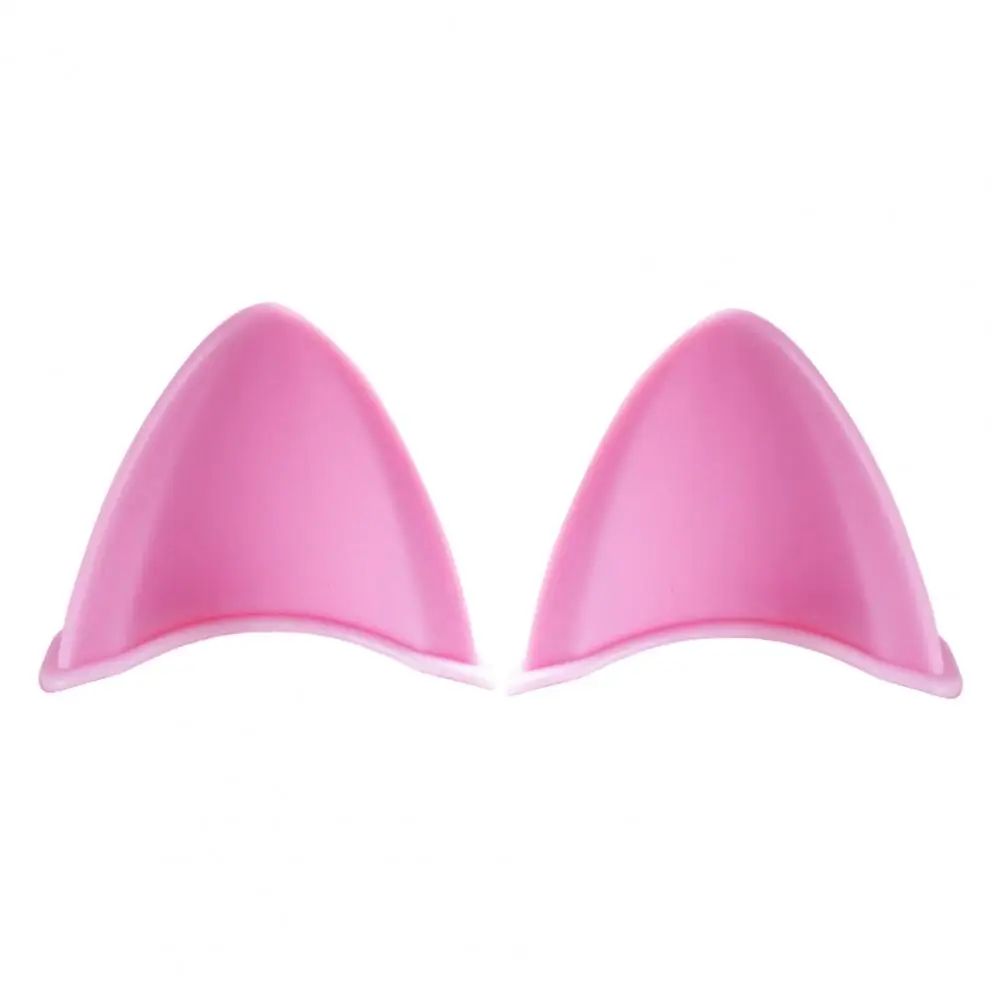 Kecil 2 Buah Perekat Silikon Helm Telinga Kucing Ornamen Aksesori untuk Motor Topi Hitam Lembut Stiker Sepeda Stiker