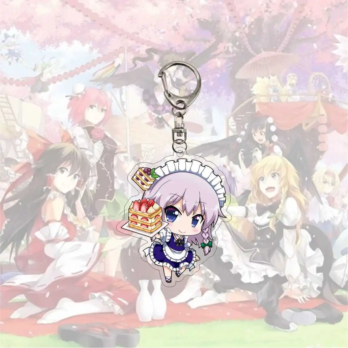 Брелок для ключей Kawaii Touhou Project Q Version акриловый брелок с фигурками аниме подвеска