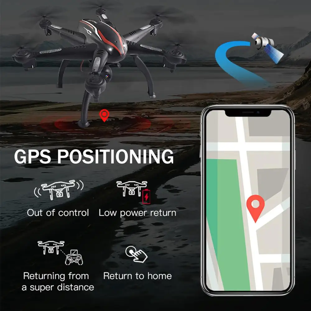 Радиоуправляемый квадрокоптер L100 Дрон gps 4K HD ESC широкоугольная камера 5G Wi-Fi FPV селфи дроны Профессиональный 400 м дальняя дистанция следуем за мной