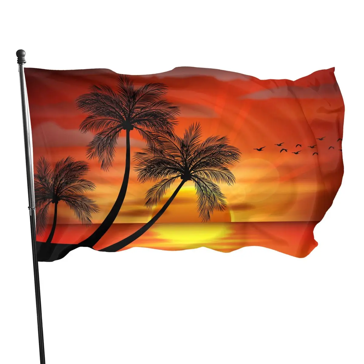 

90cmX150cm Hawaiian Sunset Palm Tree Home Interior Background Decoration flag