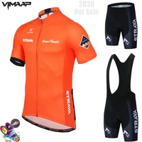2021 strava new team summer cycling jersey set bicycle clothing breathable men short sleeve shirt bike bib shorts 19d gel pad