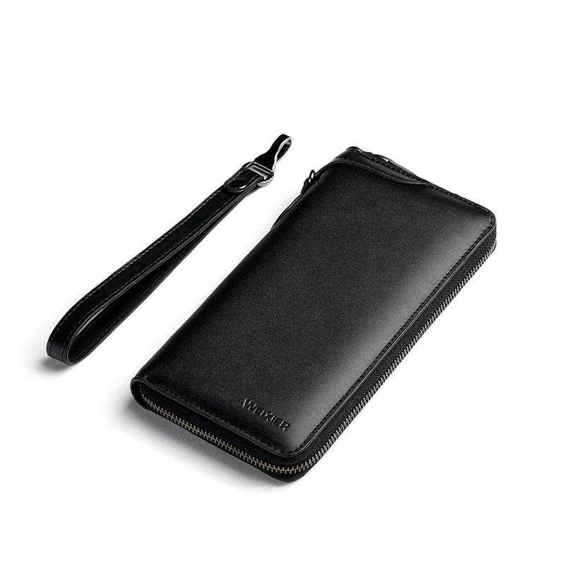 Повседневный мужской длинный кошелек из натуральной кожи бумажники воловьей для
