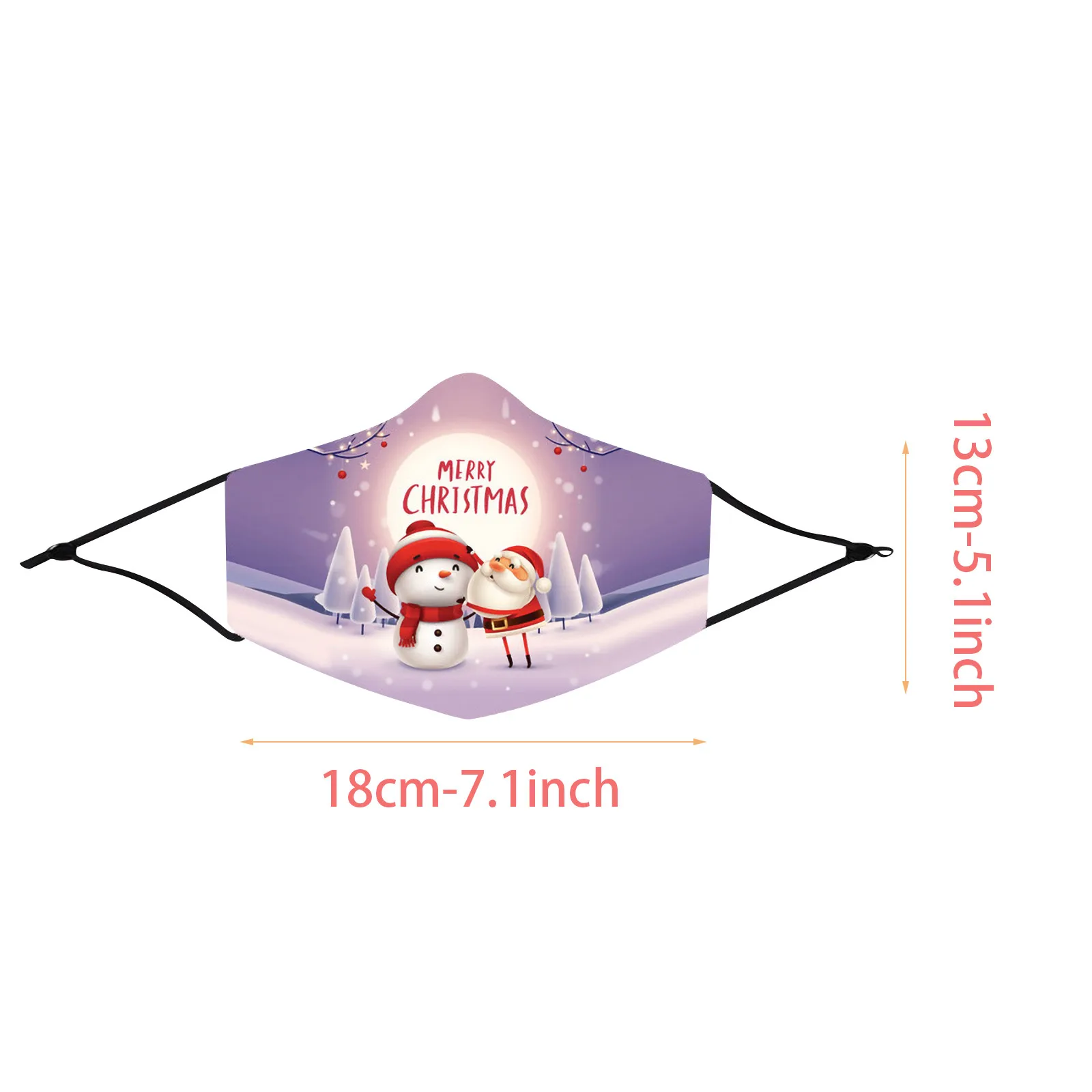 

Christmas Print Adult Unisex Face Masks Breathable Multi-Purpose Face Cover Reusable Dustproof Mask 1PCS mondkapjes wasbaar /28